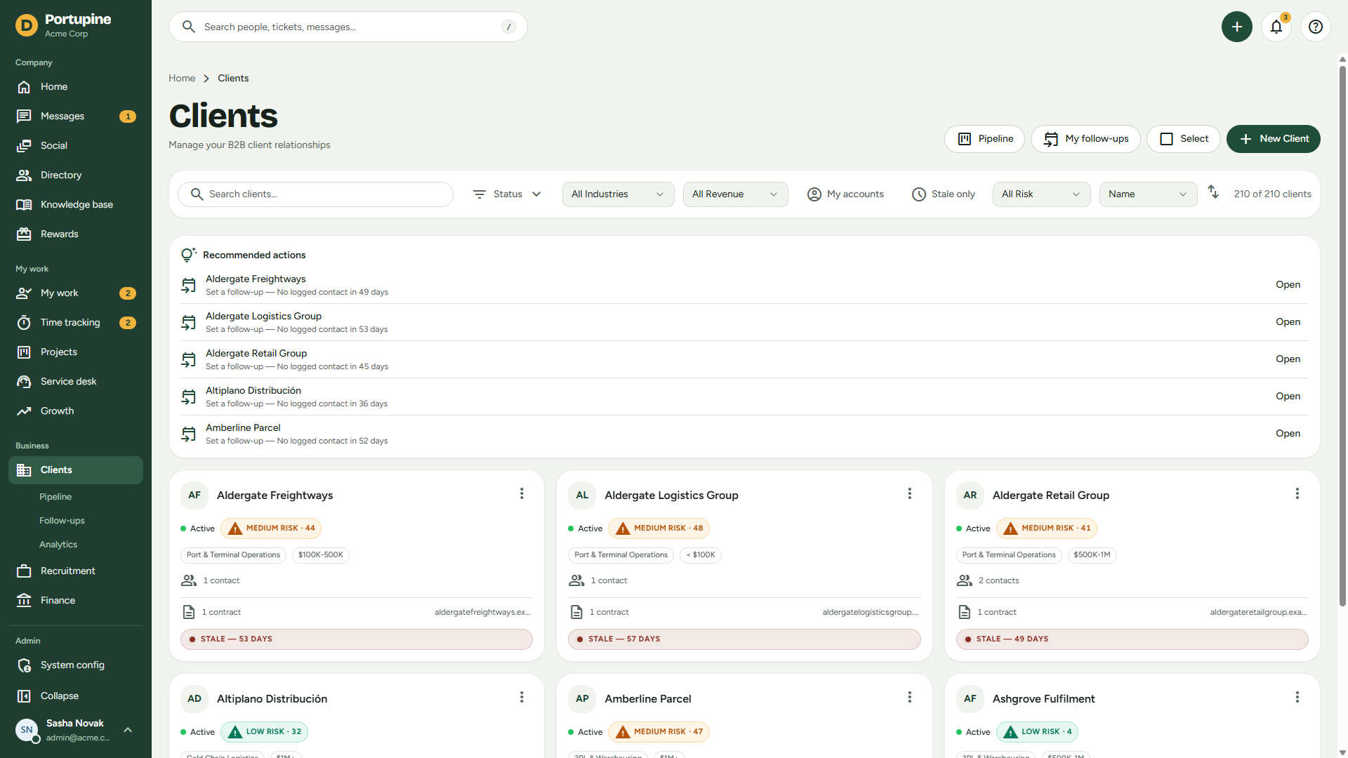 CRM client directory