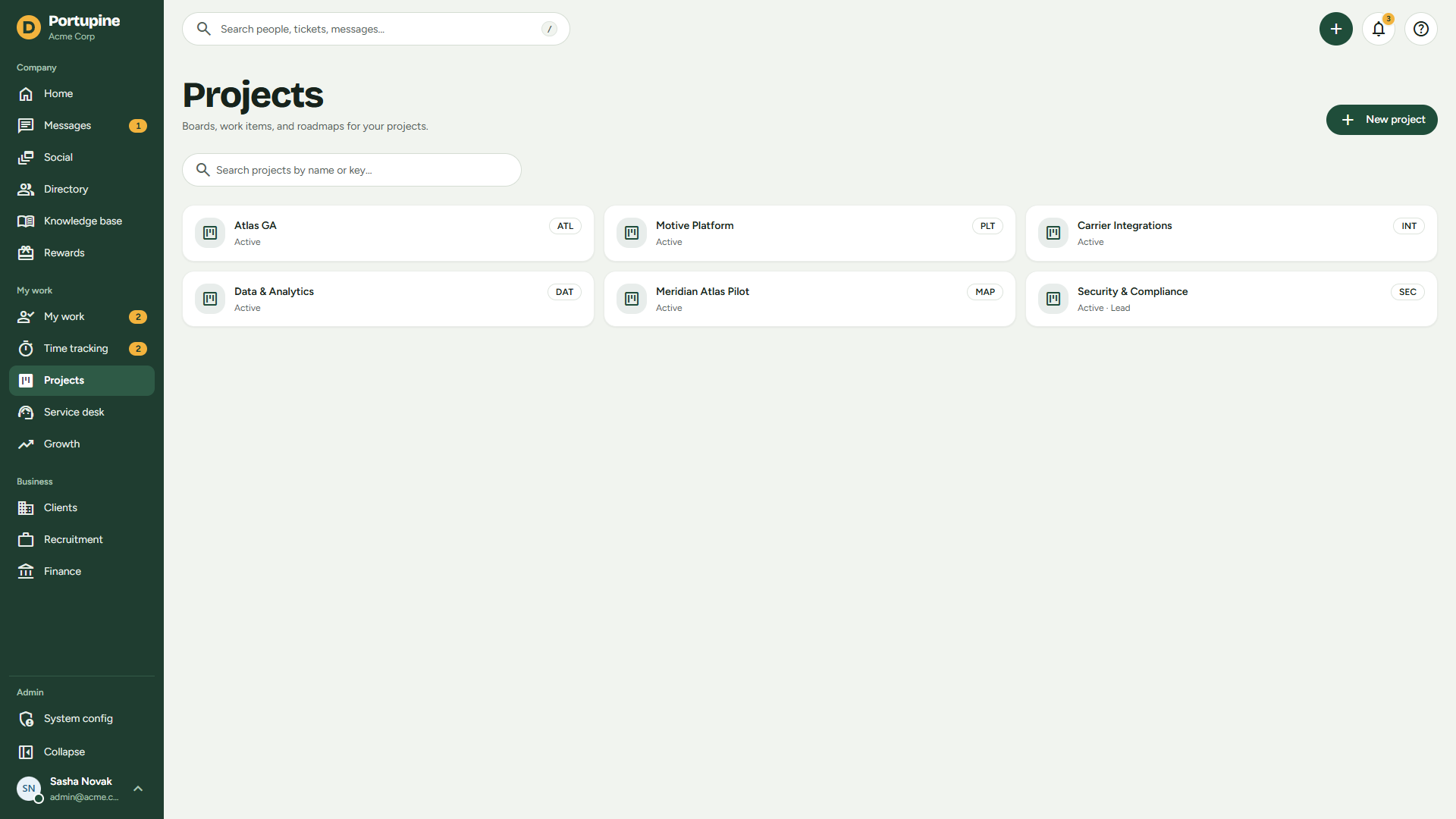 Project register